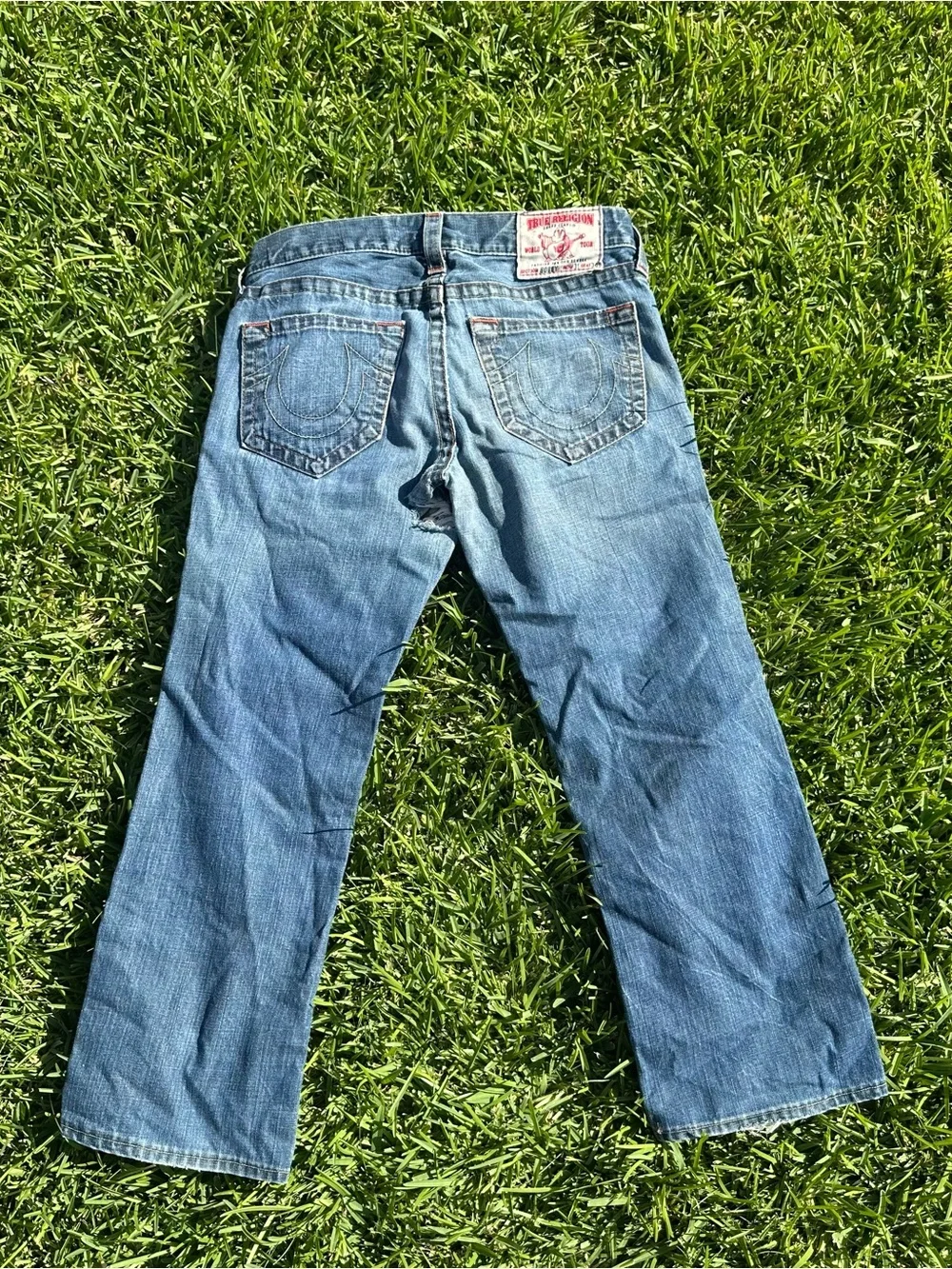 True Religion Men's Light Blue Relaxed Bobby Straight Jeans Size 31